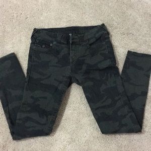 True Religion camo skinny jeans